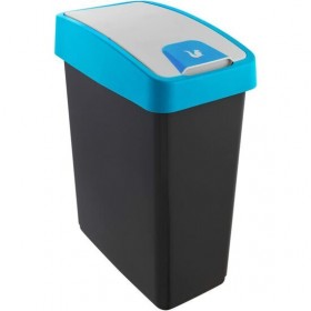 cubo de la basura premium con tapa abatible tacto suave 25 l magne azul